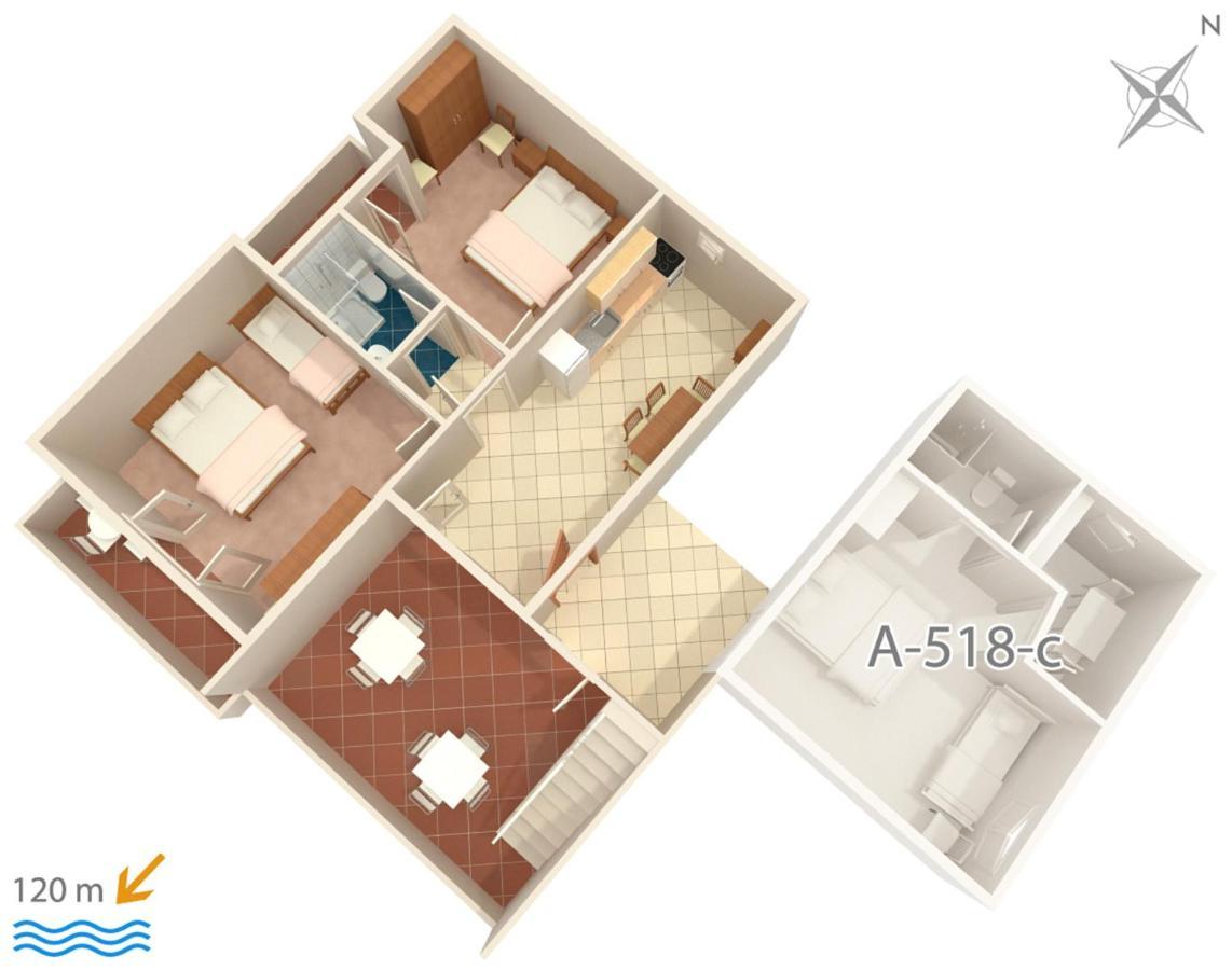 Apartments By The Sea Podgora, Makarska - 518 Esterno foto